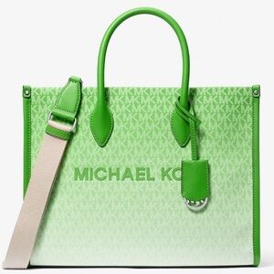 Michael Kors Mirella Small Ombré Signature Logo Crossbody Bag Jungle Green